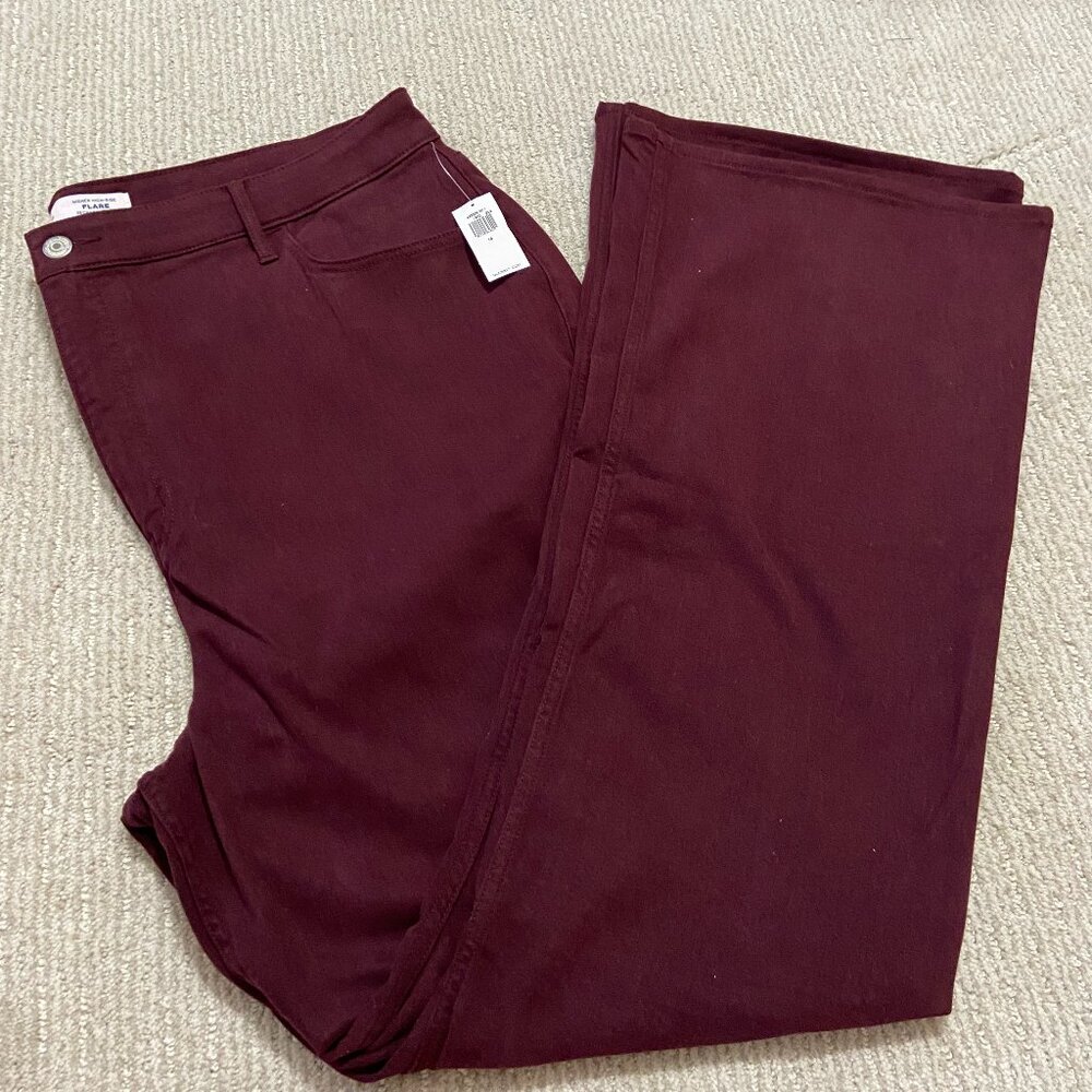 Maroon High Rise Flares- Old Navy size 18